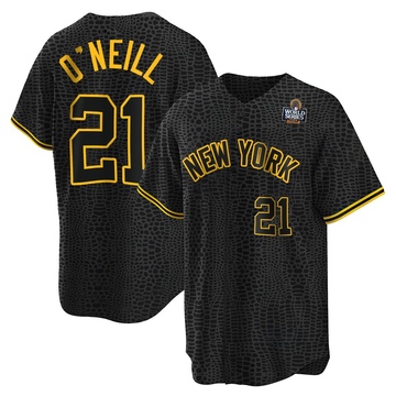 Paul O'Neill Men's Replica New York Yankees Black Snake Skin City 2024 World Series Jersey