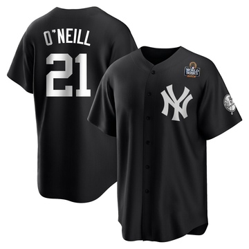 Paul O'Neill Men's Replica New York Yankees Black/White 2024 World Series Jersey