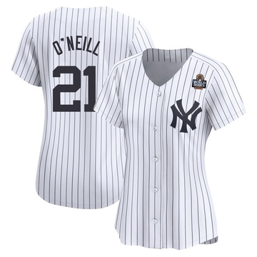 Paul O'Neill Women's Limited New York Yankees White Yankee Home 2024 World Series Jersey