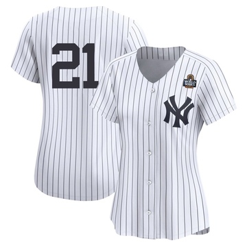 Paul O'Neill Women's Limited New York Yankees White Yankee Home 2nd 2024 World Series Jersey